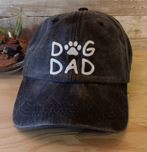Black DOG DAD Baseball Cap New Adjustable No Tags Kitty Hat New - Picture 1 of 2