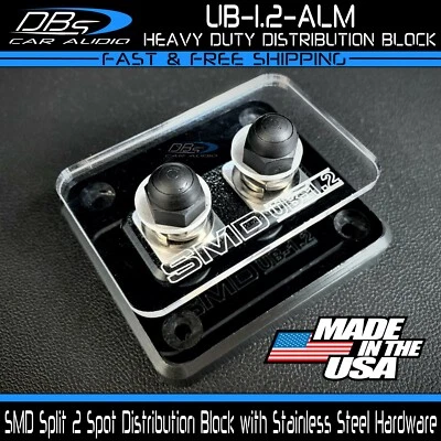 SMD Split 2 Spot Aluminum Power Ground Speaker Distribution Block Steve Meade  - Image 1 of 3