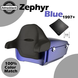 Advanblack Zephyr Blue Rushmore King Tour Pak Pack Pad For 97+ Harley/Softail - Picture 1 of 13