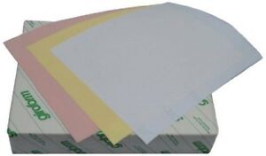New NCR Paper 3-Part 1 Ream / 500 Sheets  Bright White / Canary/ pink 8 x 10