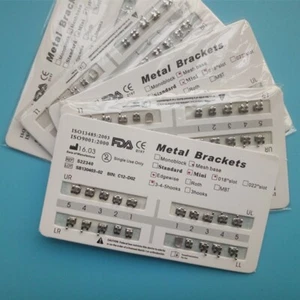 5 Packs Dental Brackets Metal Orthodontics Braces Teeth 018 Edgewise 3-4-5 Hooks - Picture 1 of 5