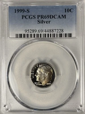 1999 S 10C Silver Roosevelt Dime PCGS PR69DCAM - Image 1 of 4
