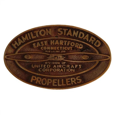Bronce Hamilton Avión Estándar Hélice de Madera Avión De Colección Hebilla de Cinturón Foto 1 de 4