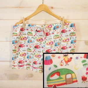 Crafted by Mahogany Pajama Shorts Sz XL 100% Cotton Camping Camper Tents - Picture 1 of 12