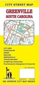 Mapa de calles de la ciudad de Greenville, Carolina del Sur, por GMJ Maps - Imagen 1 de 1