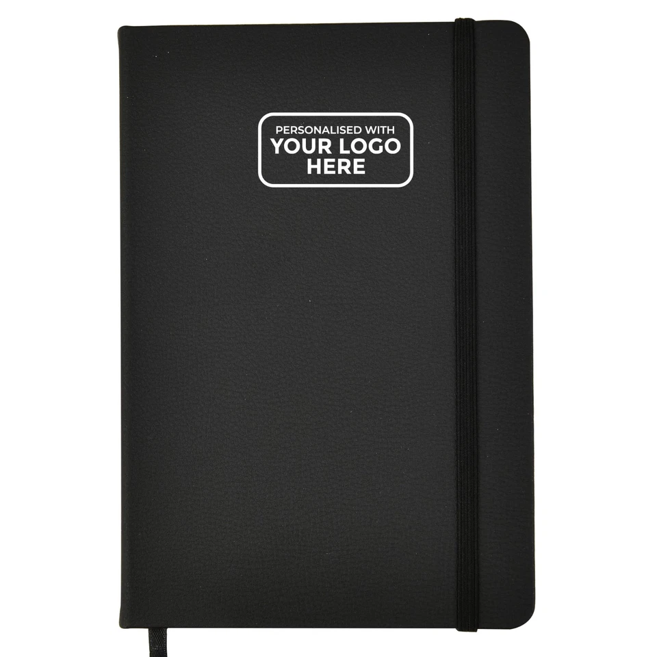 A4 Personalised Custom Logo Diary with Ribbon Marker & Elastic Closure Notebook - Image 1 of 1