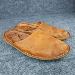VIBA Roma Shoes Mens Size 9 Brown Leather Mule Slide Slip-On Vibae EU42 Portugal - Picture 1 of 12