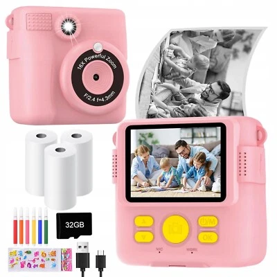 MARKENLOS Instant Camera Sofortbildkamera Kinder Digitalkamera Rosa Partykamera Geschenk