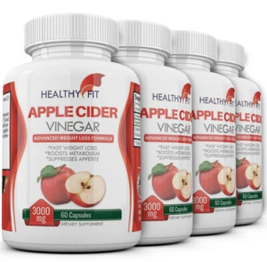 4 x APPLE CIDER VINEGAR Pills 3000mg RAPID FAST WEIGHT LOSS 240 Capsules USA - Picture 1 of 4