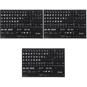  3 Sheets Tastaturaufkleber Tastaturbeschriftungen Tastaturbriefaufkleber Groß - Bild 1 von 12