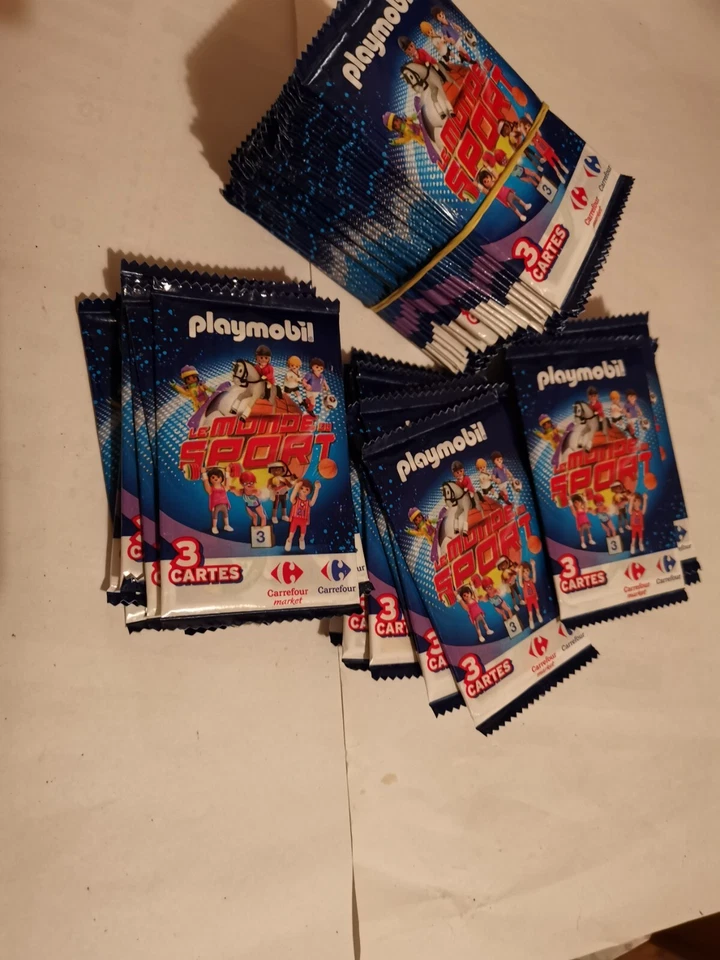 Playmobil 100 pochettes x 3 cartes   2021 Sport Carrefour complète neuve - Photo 1/1