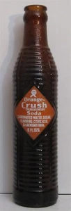 Orange-Crush (White Back) Amber ACL Soda Bottle 6oz. 1939 Leavenworth, KANS. - Picture 1 of 2