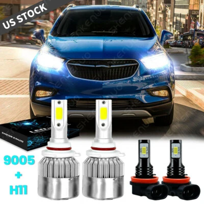 Para Buick Encore 2015-2017 -4x 6000K Kit de bombillas LED blancas de haz alto y bajo Foto 1 de 4