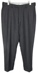 SUITSUPPLY Brescia Trousers Men's UK 42 / W33 Wool Patterned Tapered Dark Grey - Picture 1 of 5