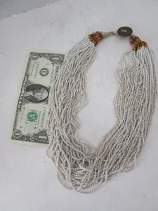 22 inch white multi-strand glass bead necklace - Picture 1 of 3