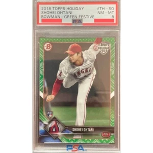 PSA 8 2018 Topps Holiday Shohei Ohtani Bowman Green Festival RC #TH-SO - Picture 1 of 2