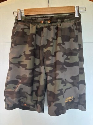 Eddie Bauer Boys Medium 10/12 Youth Swim Trunks Camo Green Swimsuit Pockets - Image 1 of 4