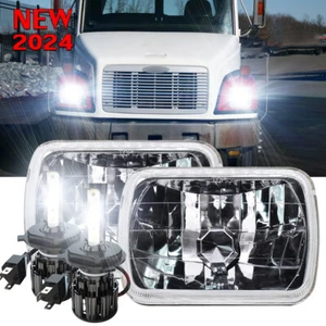 2x Fit Freightliner FL50 FL60 FL70 FL80 5x7" 7x6'' LED Headlights Hi/Lo Beam DOT - Picture 1 of 14