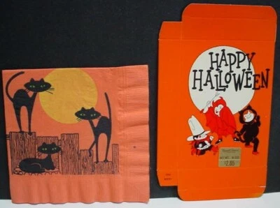 Fantasia RUSSELL STOVER caixa de doces Halloween 1980 vintage gato preto década de 1960 - Imagem 1 de 4