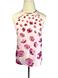 Cabi Top Womens XS Sleeveless Floral Floating Poppies Pink Tie Back New w/tag - Picture 1 of 12