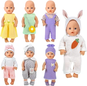 Doll Clothes, 14-18 Inch Baby Doll Clothes Accessories Dress with Hats Socks Out - Picture 1 of 12