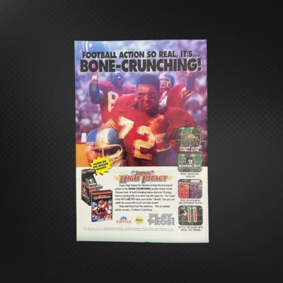 Super High Impact Football Video Game Original Print Ad 90's 1992 SEGA Genesis - Image 1 of 2