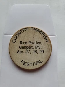 Country Crawfish Festival Gulfport Mississippi Wooden Nickel / Token 276 - Bild 1 von 2