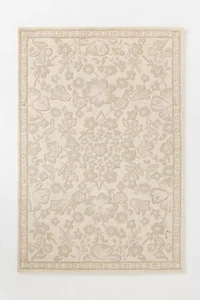 Luxurious Hand-Tufted Wool Rug | Ivory Floral Pattern | Classic Home Decor - Picture 1 of 2