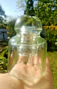 Vintage Soviet Electrical Insulator Made of Slightly Greenish Glass 1980 USSR - Picture 1 of 16