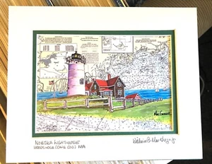 Nobska Lighthouse Art Print Woods Hole MA Cape Cod Nobsque light station point - Bild 1 von 3