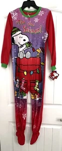 Peanuts Snoopy "Tis The Season" Footed Sleeper Size M (7-8) NWT Holiday Costume - Picture 1 of 18
