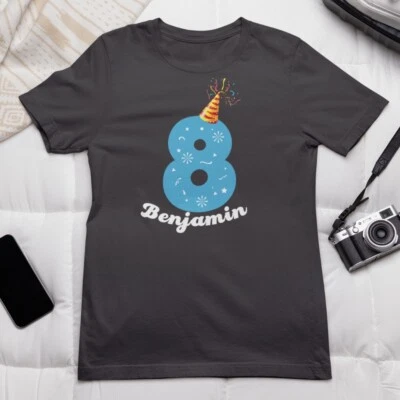 Personalised Custom Your Name Birthday Date T-shirt Friends Family Love Gifts - Image 1 of 4