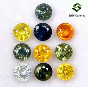 4.50 mm Natural Multi Sapphire Round Cut 4.95 Cts Lot 10 Pcs Loose Gemstones - Picture 1 of 5