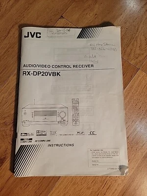 JVC RX-DP20VBK Receiver Instruction Manual - Image 1 of 4