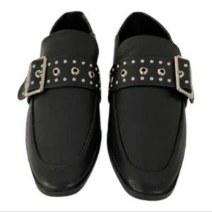 New Vintage Havana Maureen Black Leather Studded Buckle Slip On Loafers Shoes - Picture 1 of 11