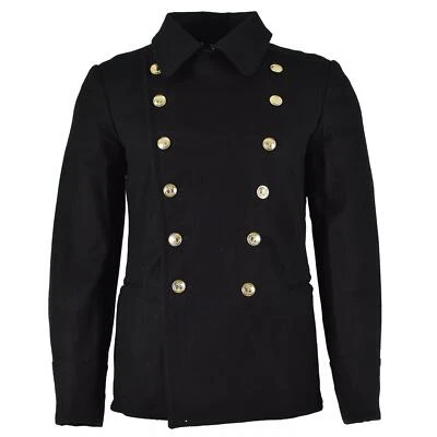 Original Soviet Russian army Wool Coat Black short officer Navy marines NEW - Image 1 of 4
