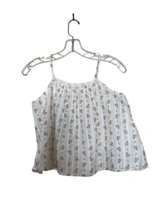 Janie And Jack Tank Top Girls Size 16 Floral White Pink - Picture 1 of 6