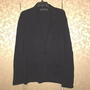 Ralph Lauren Black Label Ribbed Collared Boyfriend Cardigan Sweater Size Large L - Picture 1 of 6