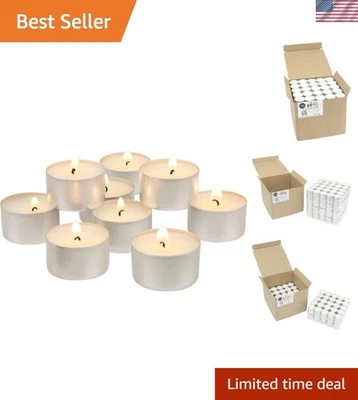 Tealights blancos sostenibles de larga duración, 6-7 horas Foto 1 de 4