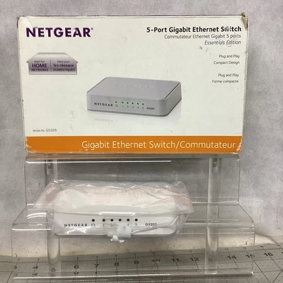 NETGEAR (GS205100PAS) 5 Port Gigabit Ethernet Switch No Power Cord - Image 1 of 4