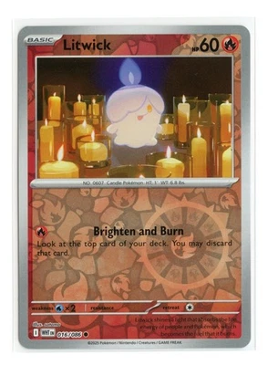 Litwick 016/086 Common Reverse Holo SV: White Flare Pokemon TCG - Image 1 of 2