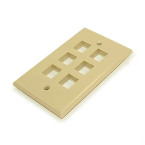 Wallplate: Keystone  6 Hole - Ivory - Picture 1 of 2