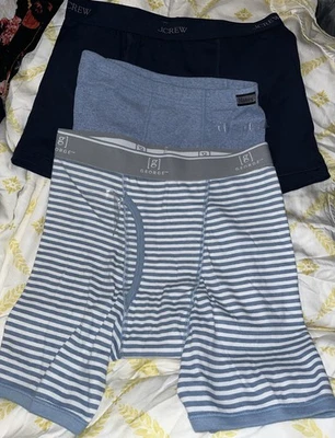 Lot Of 3 Fashion branded Design Men's Boxers Size S George, J Crew, Hanes - Image 1 of 3