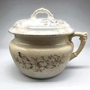 Antiker Transferware Kammertopf mit Deckel Edwin Bennett Keramik Halbporzellan - Bild 1 von 10
