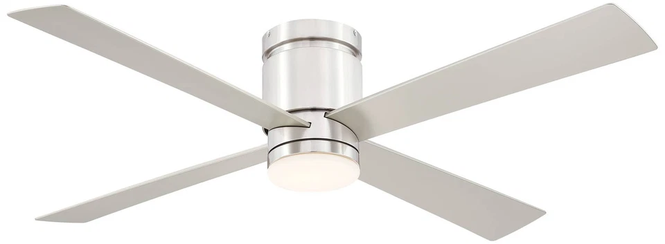 52" Fanimation Kwartet Brushed Nickel CCT LED Hugger Ceiling Fan - Image 1 of 1