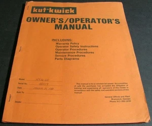 Kut-Kwick Mähwerk Traktor Betriebs-/Bedienungsanleitung HT16-60 80er Jahre - Bild 1 von 8