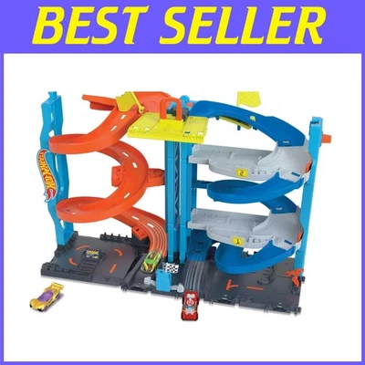 City Toy Car Track Set, Transforming Race Tower - Image 1 of 4