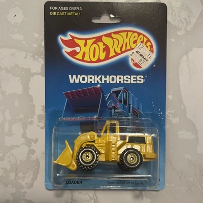 1988 年美泰风火轮轮装载机 #1173 工作马带猫标志,黄色轮毂 — 第 1/4 张图片