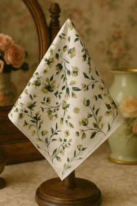 🌿 Vintage Floral Handkerchief / Bandana – Watercolour Botanical Print - 40x40cm - Bild 1 von 8