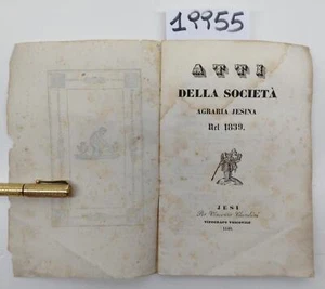 Atti della società agraria jesina nel 1839 Jesi Cherubini 1840 - Imagen 1 de 5